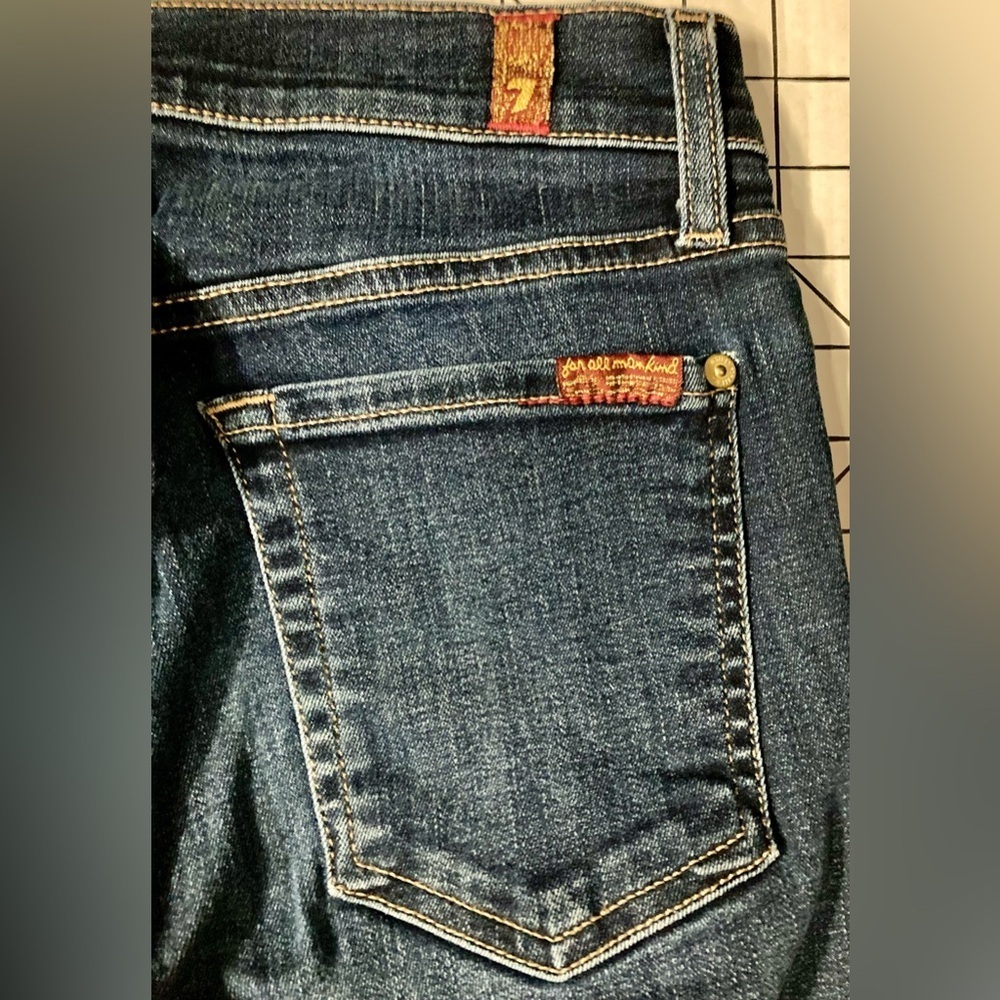 7‎ For All Mankind Women’s Size 27 Blue Ankle Skinny Jeans
